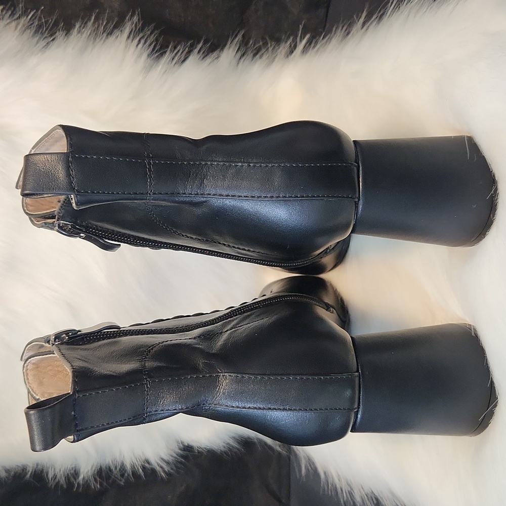 Vero Cuoio Vintage Black Leather Lace Up Boots Size 7.5 - Picture 3 of 9